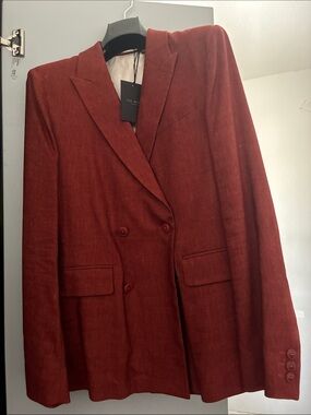 Ted Baker Men's Double-Breasted Burnt Red Blazer